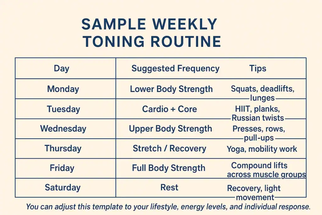 Achieving the Perfect Tone: How Often Should You Exercise for Results? 4 Weekly exercise Brentford plan graphic