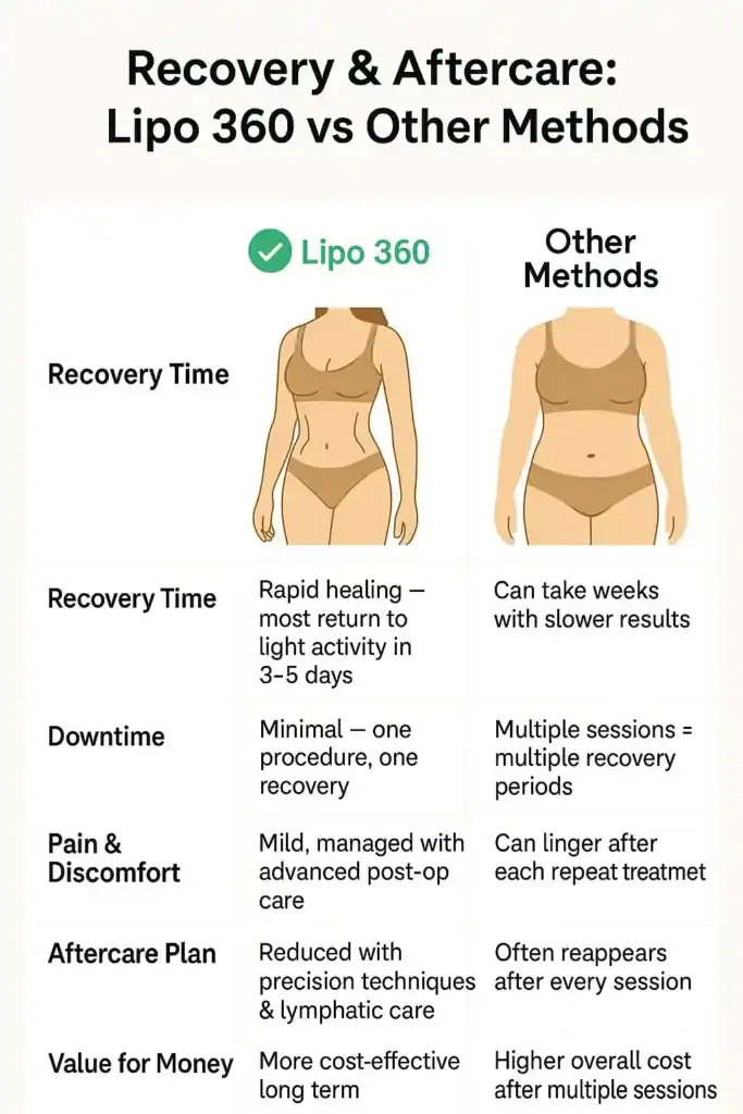 Recovery and Aftercare for Fat-Dissolving Surgery 2 Table to show fat dissolving injection aftercare Brentford