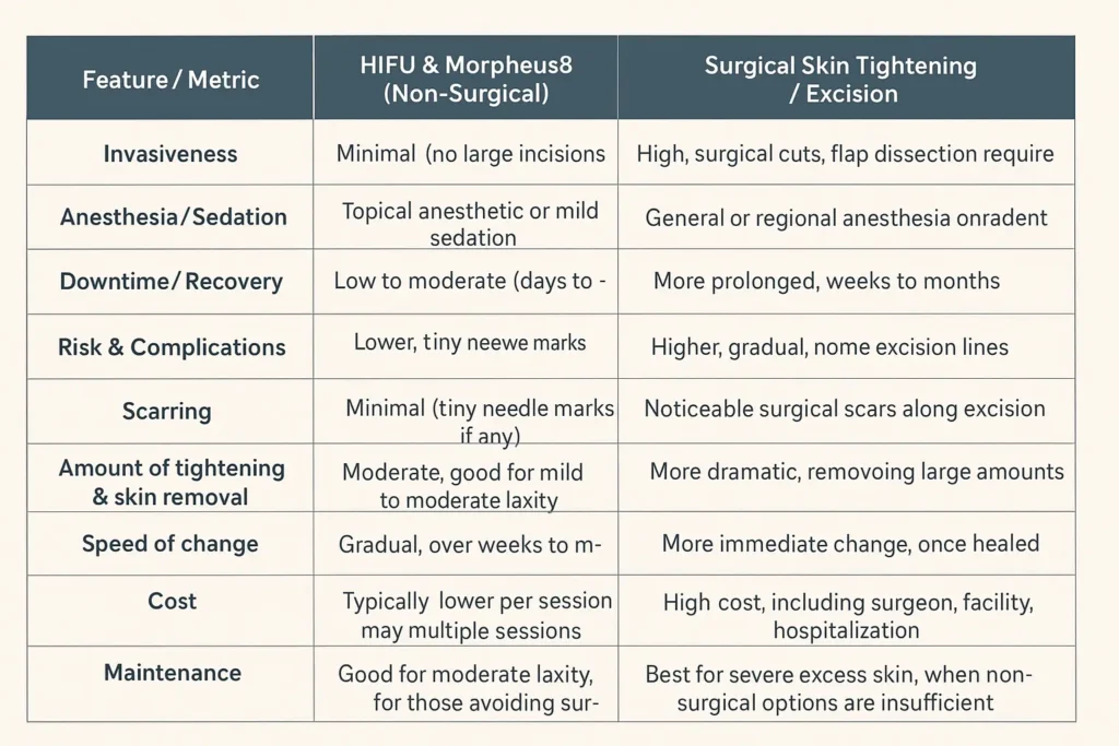 The Science of Skin Tightening 2 Table of skin tightening Brentford benefits compared to surgical options
